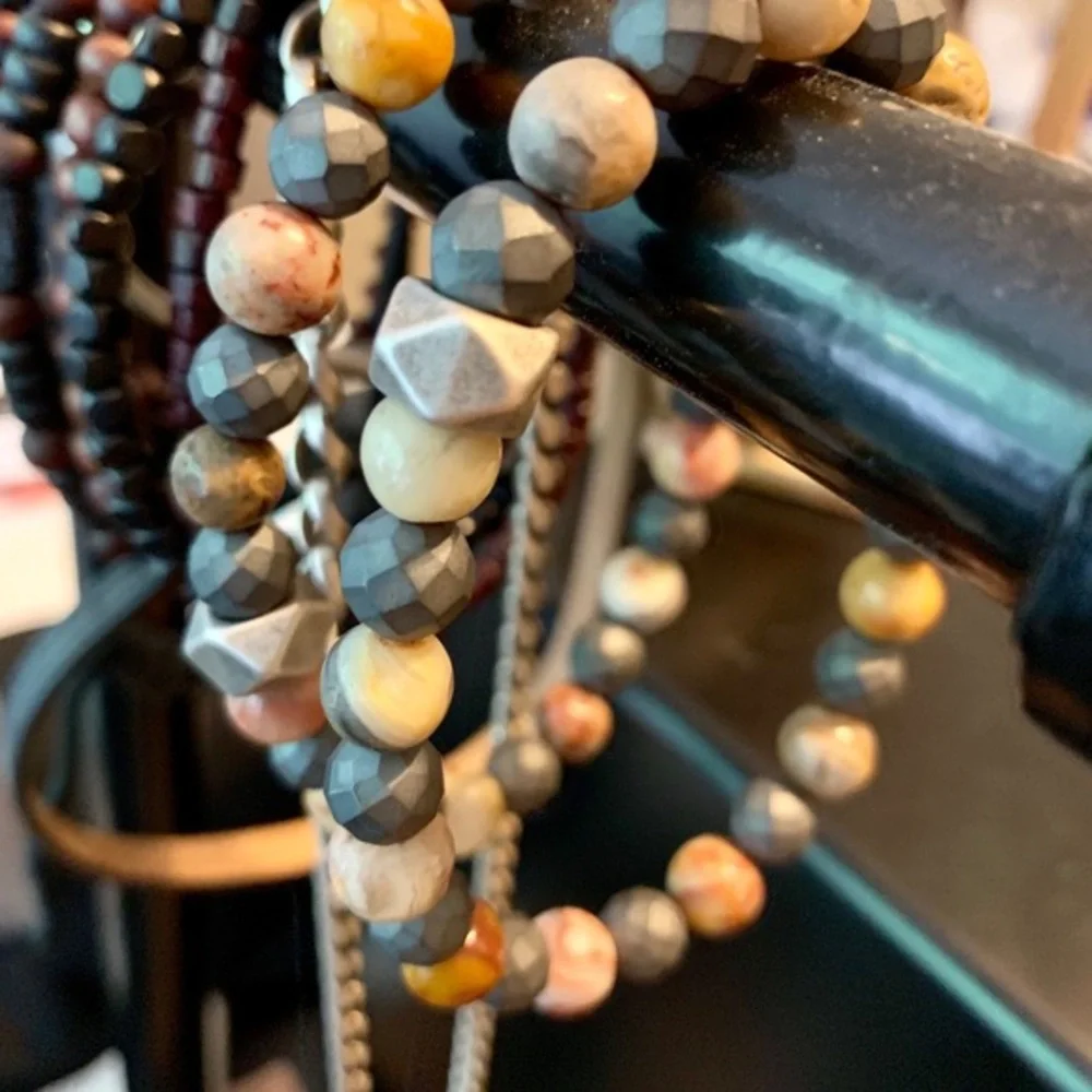 Unisex Reinforcements Stone Beaded Bracelet